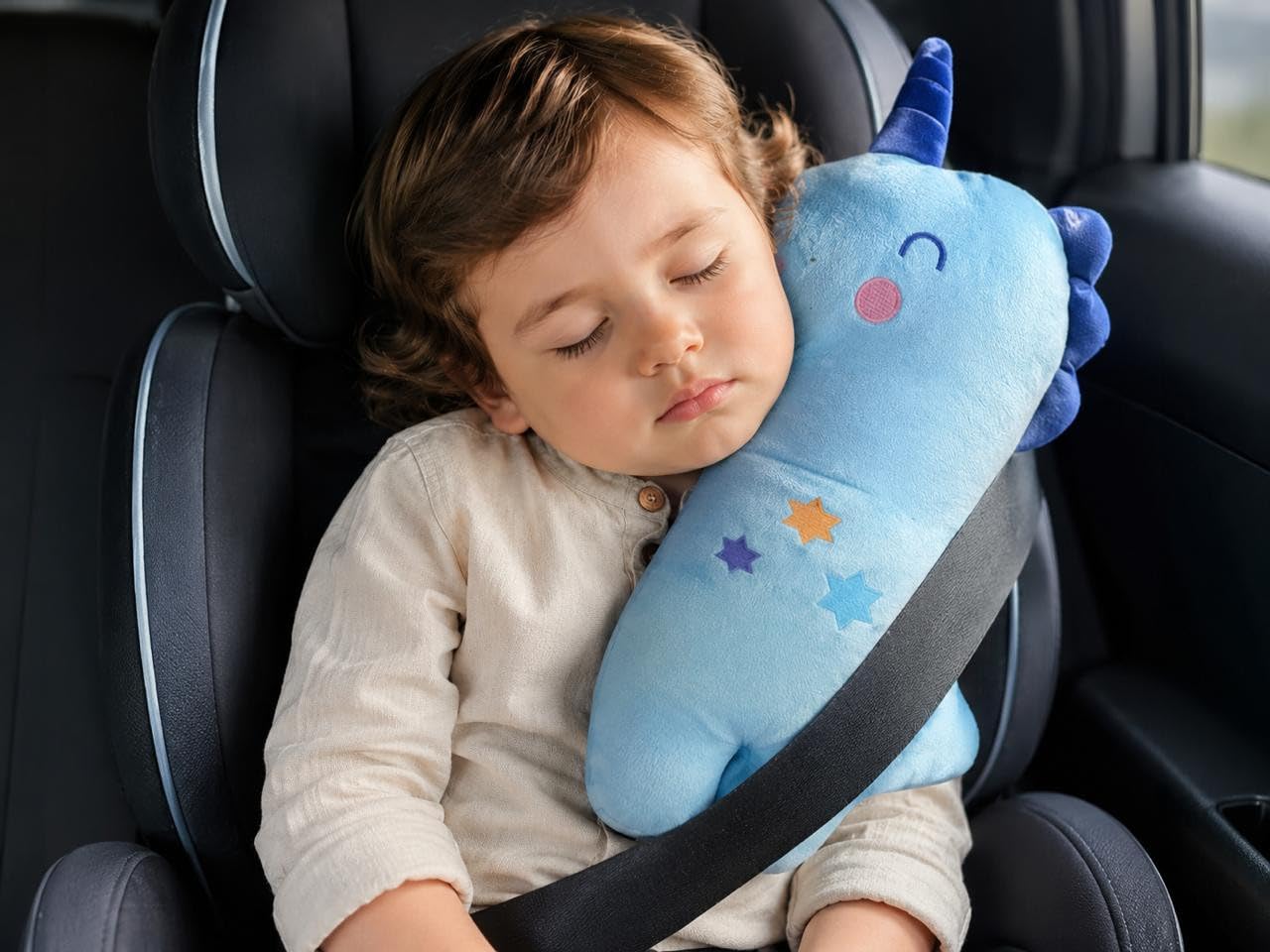 Premium Blue Dragon Pillow for Car Seat | Kids Comfort Cushion | Stylish Vehicle Accessory-image-5