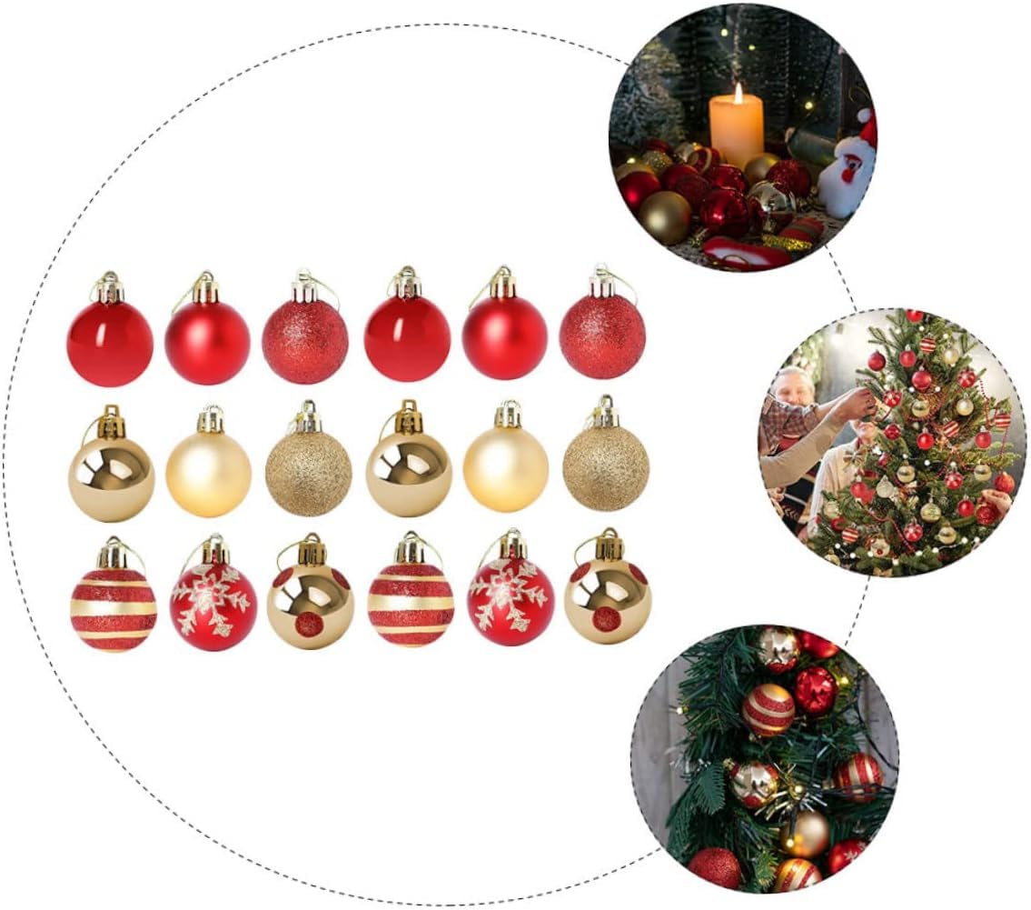 Palline di Natale per l'albero di Natale, 50 pezzi Palline di Natale placcate Palline di Natale Decorazioni per palline di Natale Ornamenti per palline di Natale Abito rosso Decorazioni per esterni
