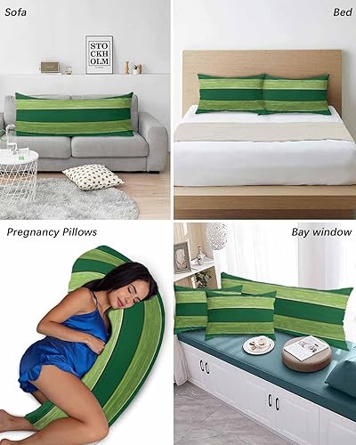 Miniatura 6 de Fundas de almohada de tamaño King de color verde degradado, fundas de almohada suaves para cama, fundas de almohada decorativas de lujo, funda de