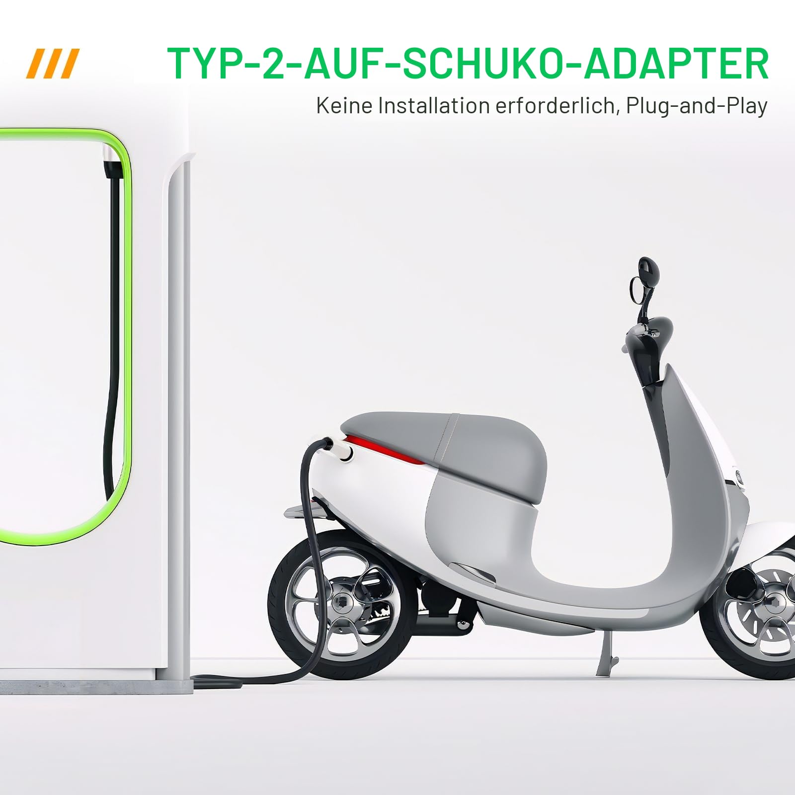 AOHEWEI Elektroauto Typ 2 auf Schuko-Ladegerät-Adapter, IEC 62196 Typ 2 EV-Ladeseitenstecker auf Schuko-Buchse, Fahrzeugladestationen, 16 A, 3,5 kW