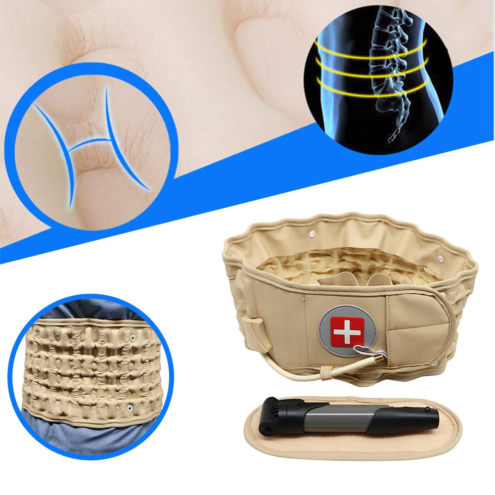 Newooh Ceinture lombaire de décompression pour le dos avec support lombaire, dispositif de traction pour femmes et hommes, taille unique pour tour de taille de 29 à 49 pouces