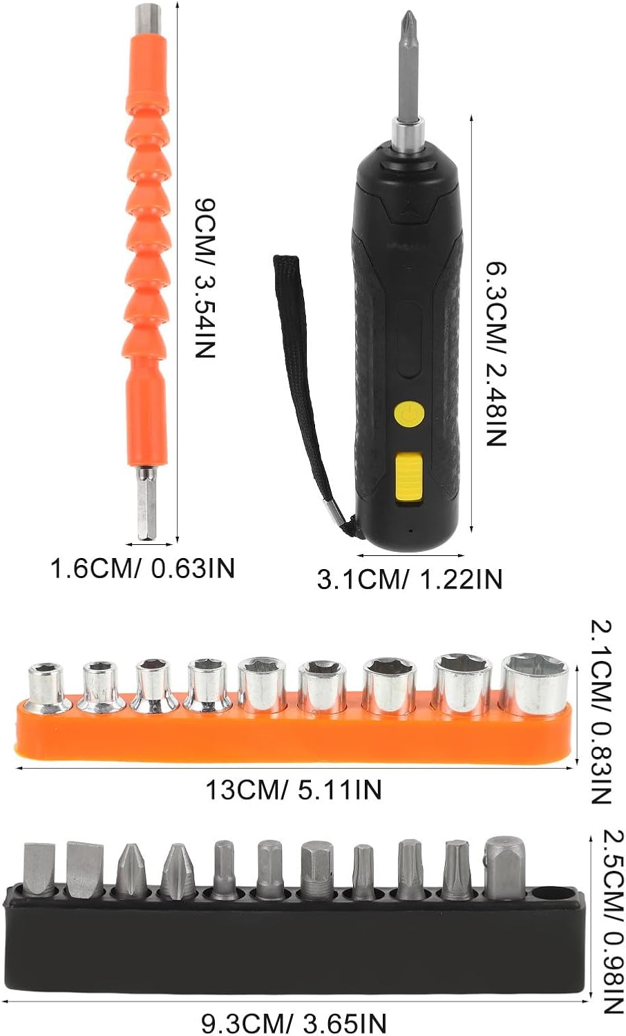Uonlytech Electric Screwdriver Multi-function Repair Tool Kit with 3.6v Torque 1.5-3.54 Nm 300 R/min Type-c Charging for Phone and Camera Repair Easy to Carry Simple Design