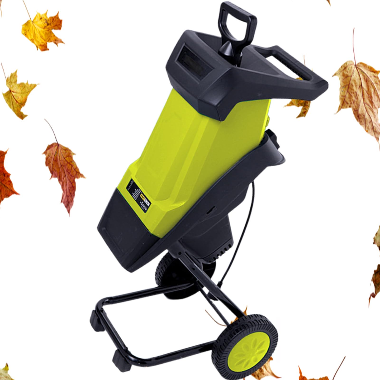 Rozdrabniacz do NożY O Mocy 2400 W,Rozdrabniacz do GałęZi O śRednicy do 40 MM/1.5IN,Z KołAmi I PokręTłEm BlokująCym, do LiśCi, Trawy I śCinkóW Yellow-B
