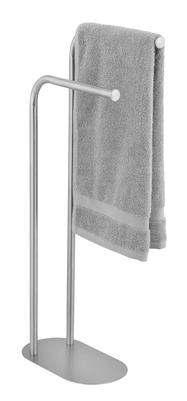 Wenko Portasciugamani MOD. Levante autoportante Design Moderno in Acciaio Inox salvaspazio Metallo Satinato per Bagno 30 x 79 x 17 cm Argento Opaco