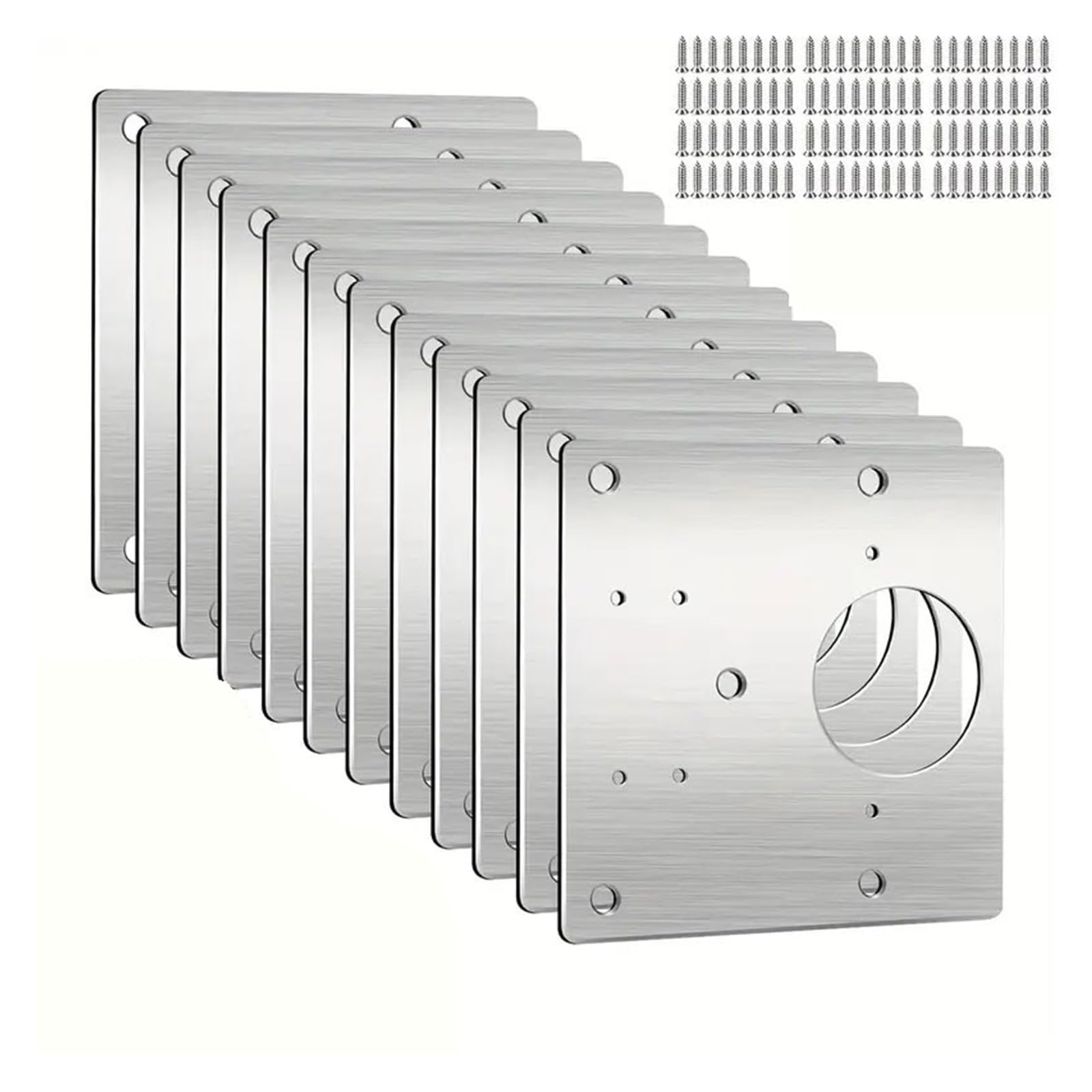 Kgdchyiplj 12Sets Generic Kitchen Door Hinge Fixing Repair Brackets With Mounting Screws(12Sets)