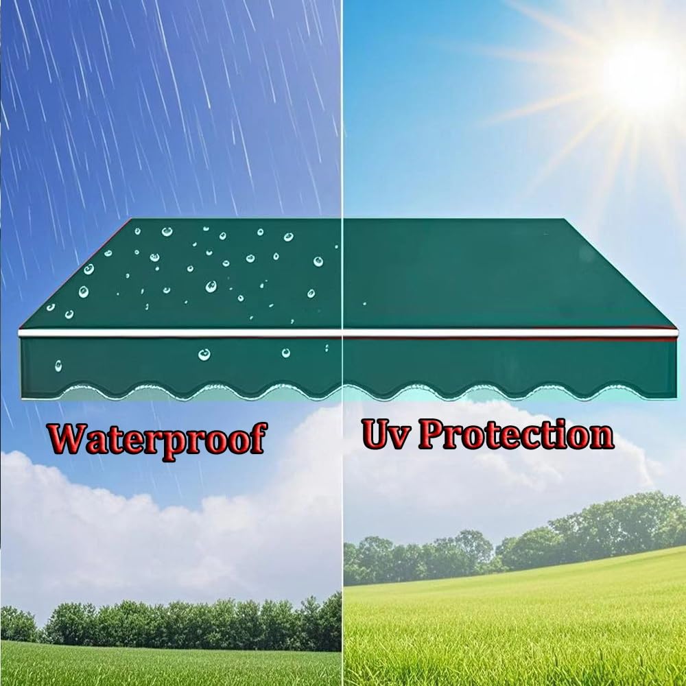 Tessuto di ricambio per baldacchino retrattile impermeabile per balcone e terrazza, blu reale, 6 m x 2,5 m, copertura parasole resistente, perfetta per uso esterno