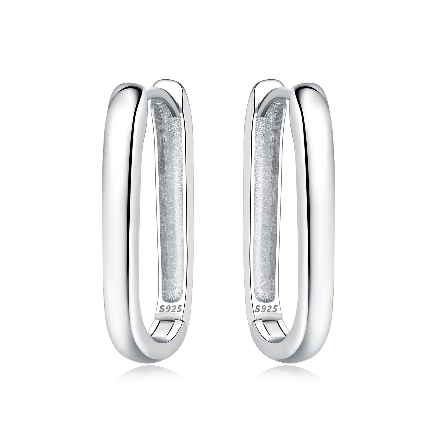 Pendientes de aro de plata de ley 925 para mujer, hipoalergénicos, estilo huggie — view 37