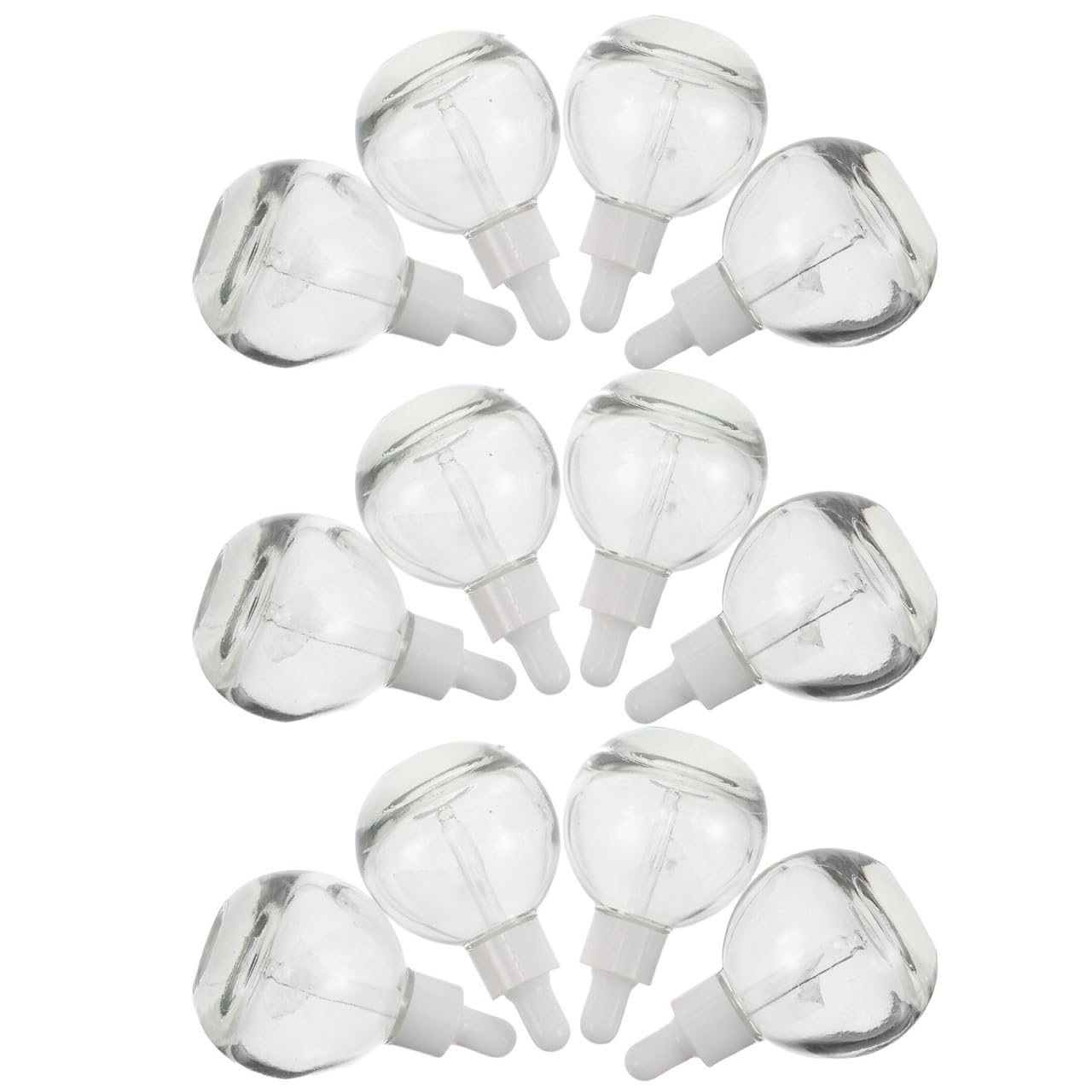 Healeved 12 Stück Kugelförmige Glas Tropfflaschen 30 ml mit Pipette und Auslaufschutz Reisefläschchen für Ätherische Öle Seren und Parfüm Wiederbefüllbar Spritzgegossene Dichtung