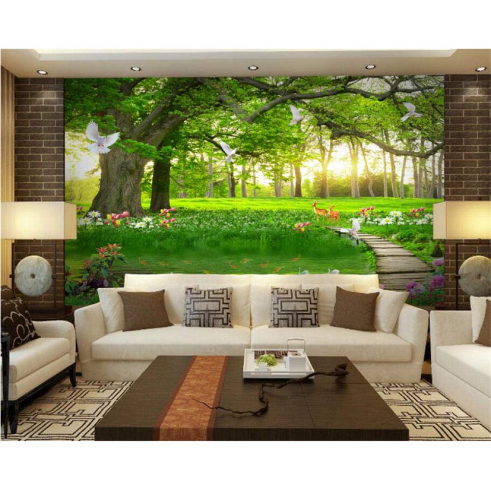 Buy hwhz 3D Mural Wallpaper peelable Custom Nature Wallpaper Mural