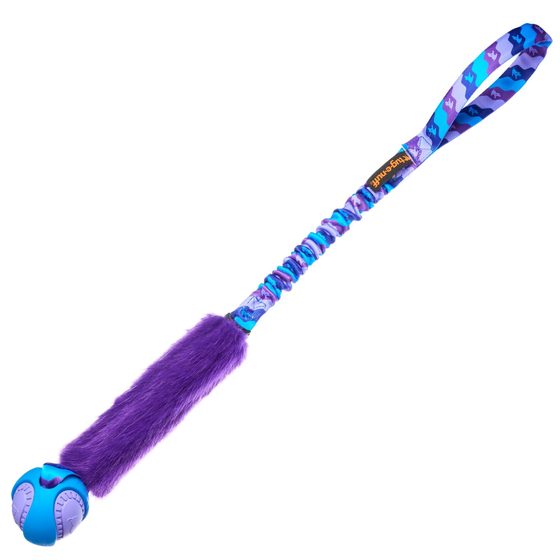 Tug-E-Nuff Fauxtastic PowerBall – Jouet interactif pour chien avec balle en caoutchouc – Motif violet – Jouet interactif pour dressage de chiens de petite, moyenne et grande taille – 63 cm