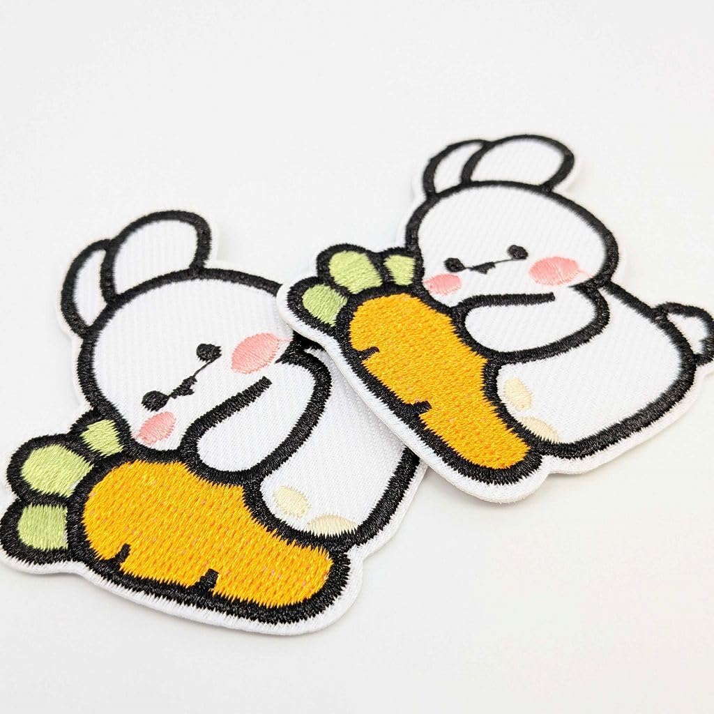 Amazon.co.jp: ビーズクラブ アイロンワッペン うさぎとにんじん 59mm
