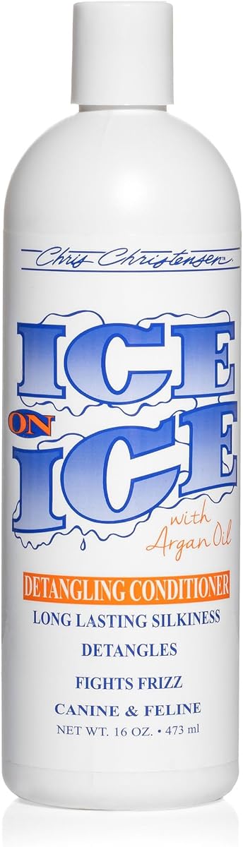 Ice on Ice Detangling Dog Conditioner, Groom Like a Professional, Dematts, Moisturizes, Creates Long Lasting Silkiness, All Coat Types, Made in USA, 16oz