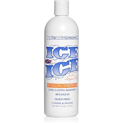 Chris Christensen Ice on Ice Detangling Dog Conditioner, Groom Like a Professional, Dematts, Moisturizes, Creates Long Lasting Silkiness, All Coat Types, Made in USA, 16oz