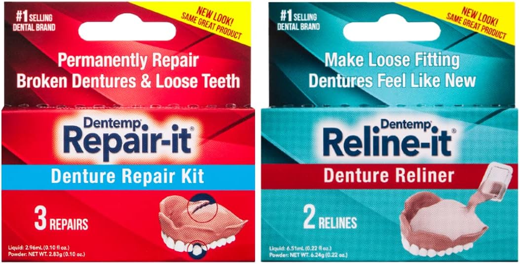 Dentemp Repairit Denture Repair Kit & Relineit Denture
