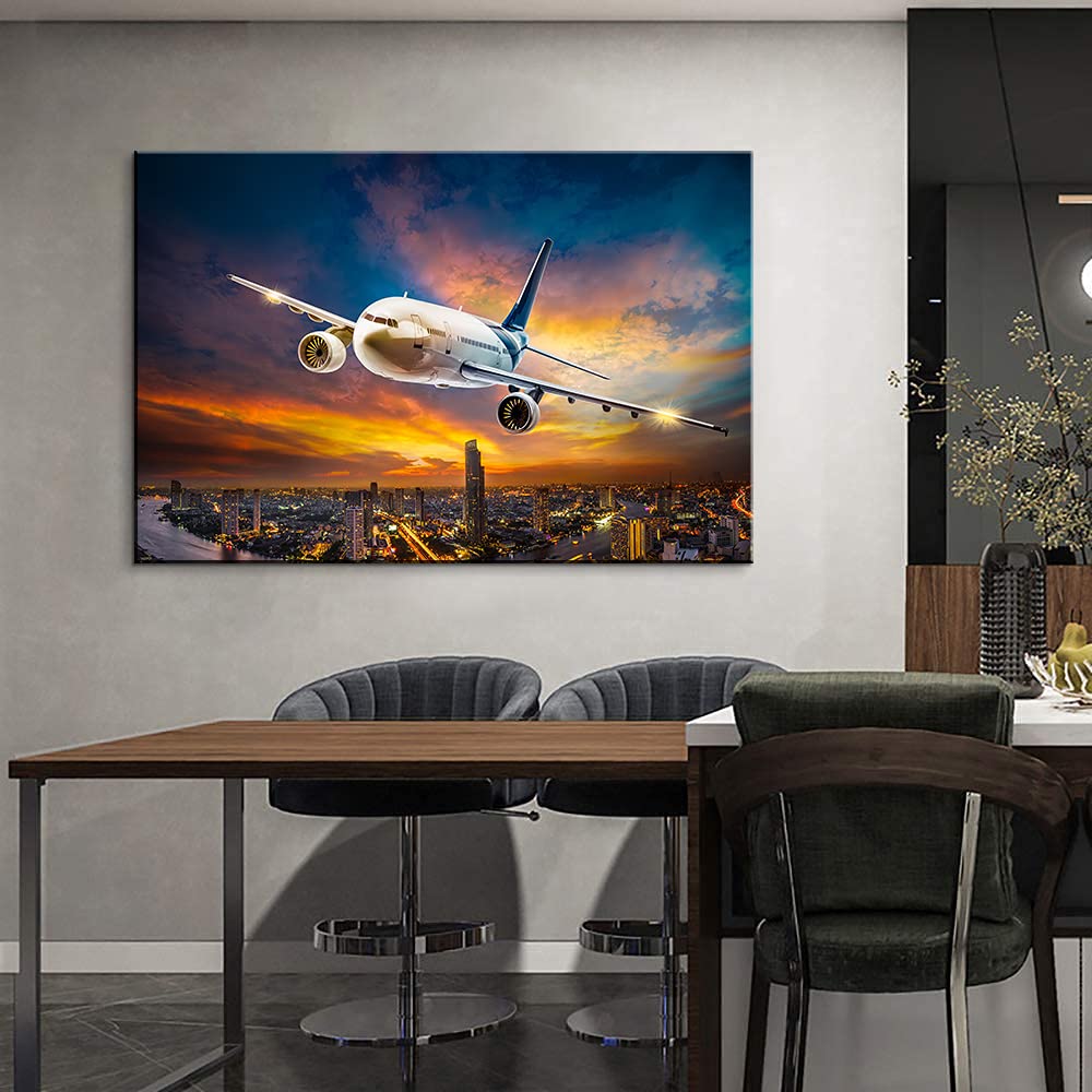 Amazon.co.jp: Mistyefly 飛行機 キャンバス ウォールアート 飛行機