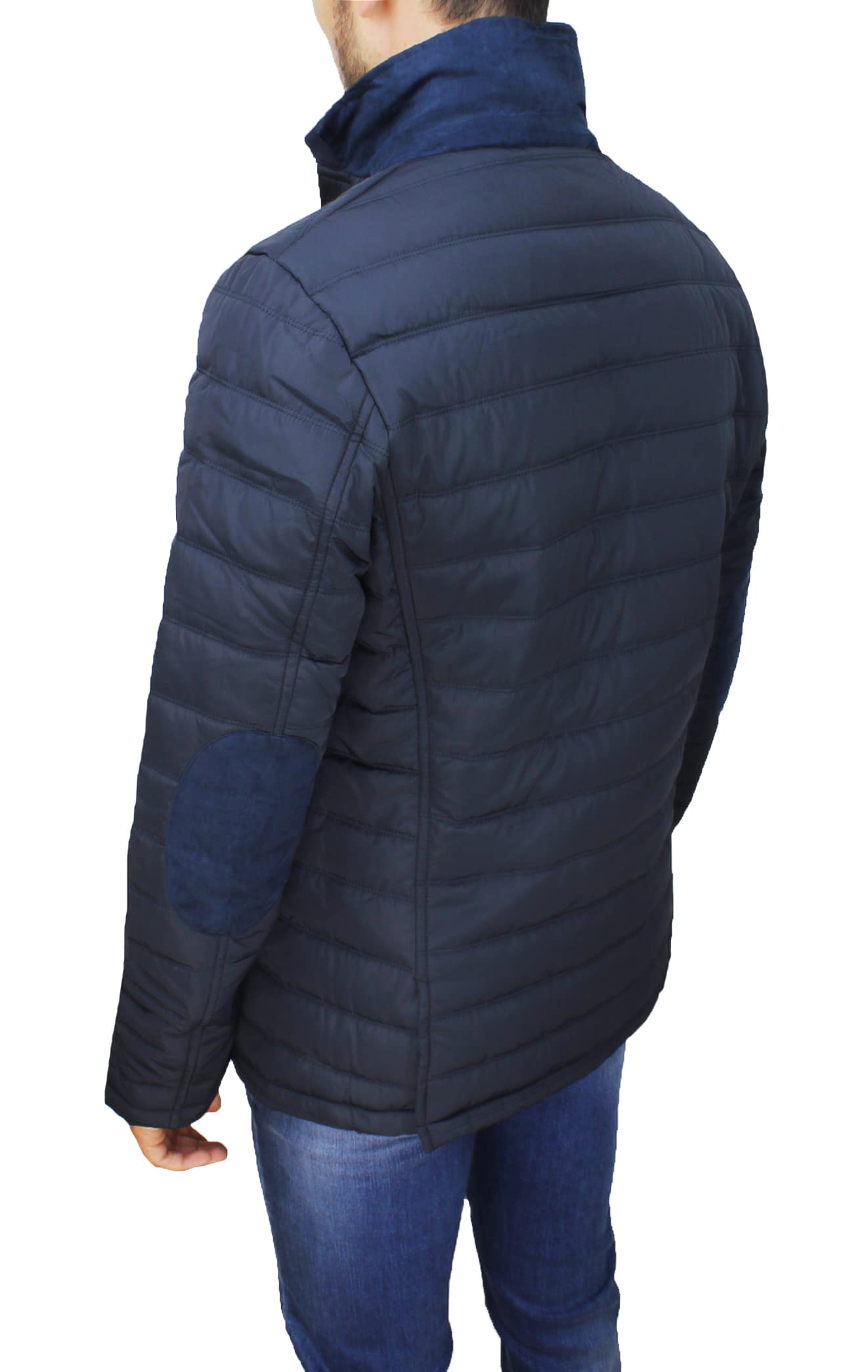 Evoga Giubbotto piumino uomo Sartoriale blu nero elegante casual Slim Fit giacca impermeabile