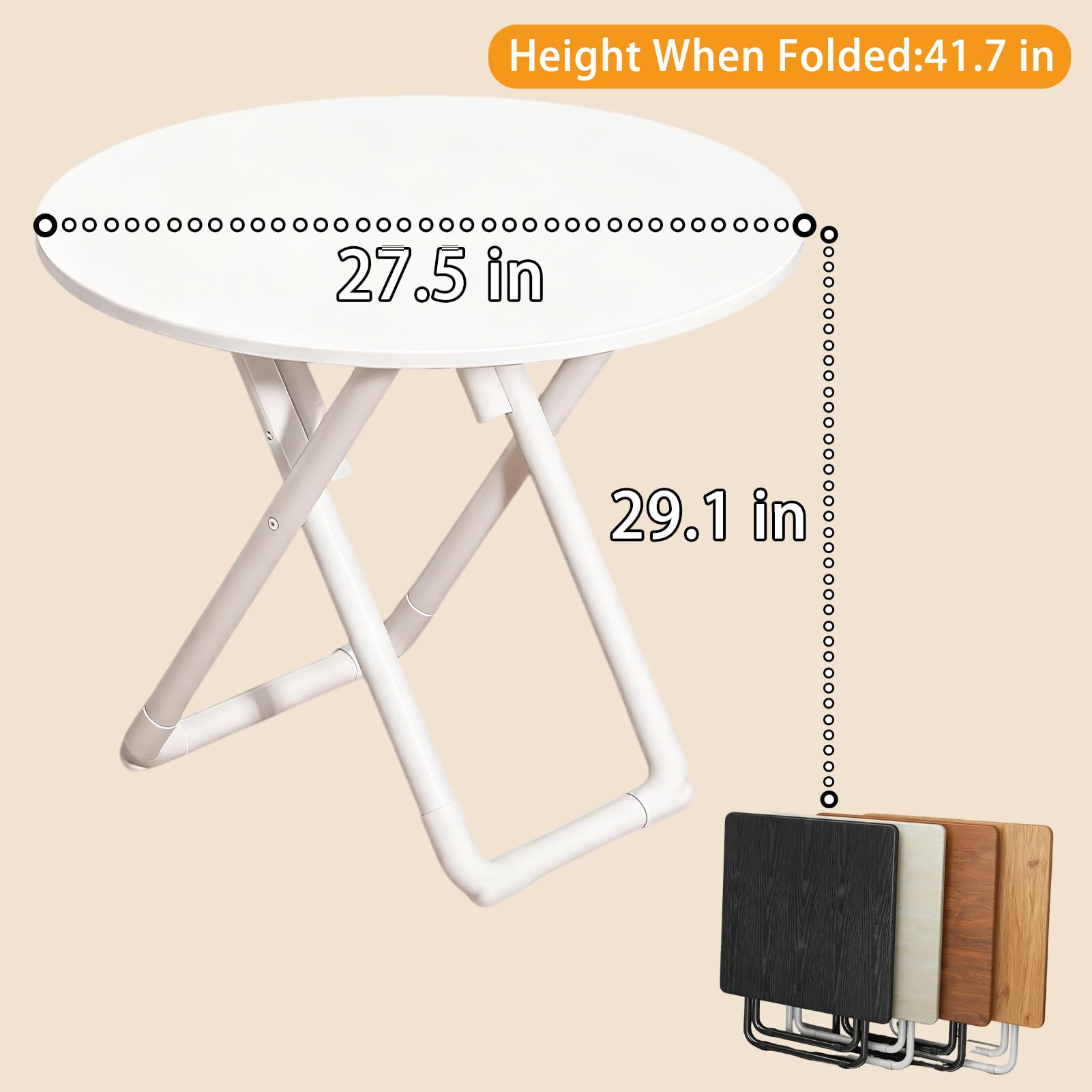 Przenośny rozszerzalny stół do jadalni nowoczesny okrągły kwadratowy design oszczędność miejsca do użytku wewnątrz na zewnątrz 70 cm biały idealny do małych przestrzeni i rozrywki