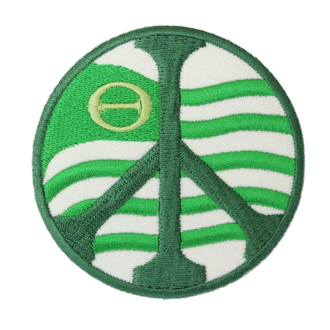 Amazon.co.jp: ノーブランド品 PEACEマーク PEACE ピース ワッペン 緑