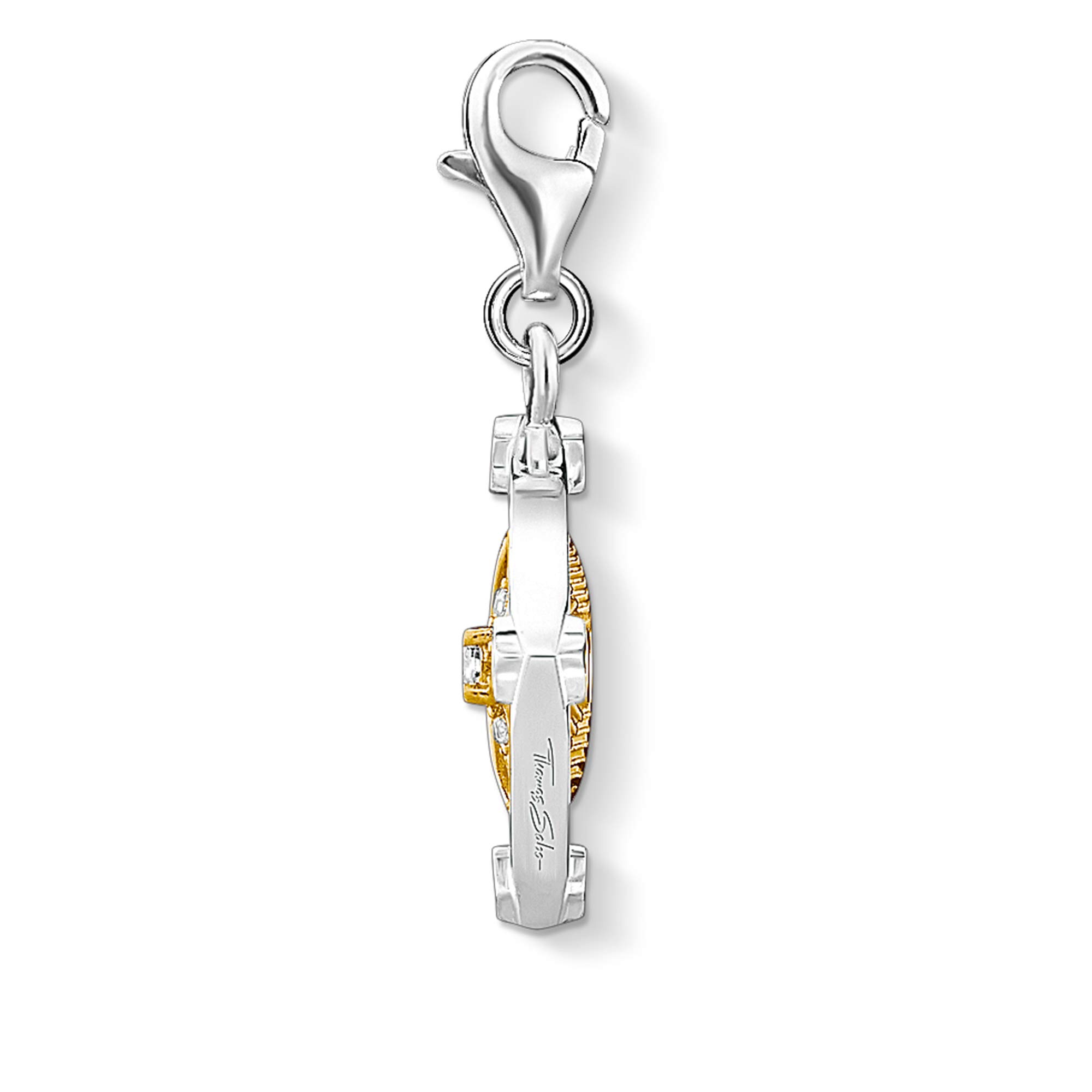 Thomas Sabo Charm pendant Moveable moon & star 925 Sterling Silver, 18k Yellow Gold Plating