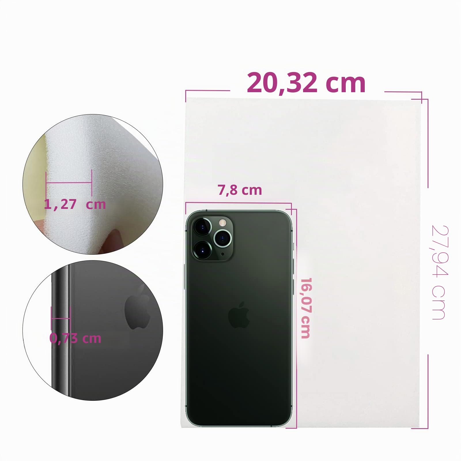 4 Paquete Almohadillas de Espuma para Liposucción Post-quirúrgica, 28x20x1.3cm Espuma PU de Células Finas - Recuperación Abdominal, Brazos, Muslos, Abdominoplastia, Cesárea