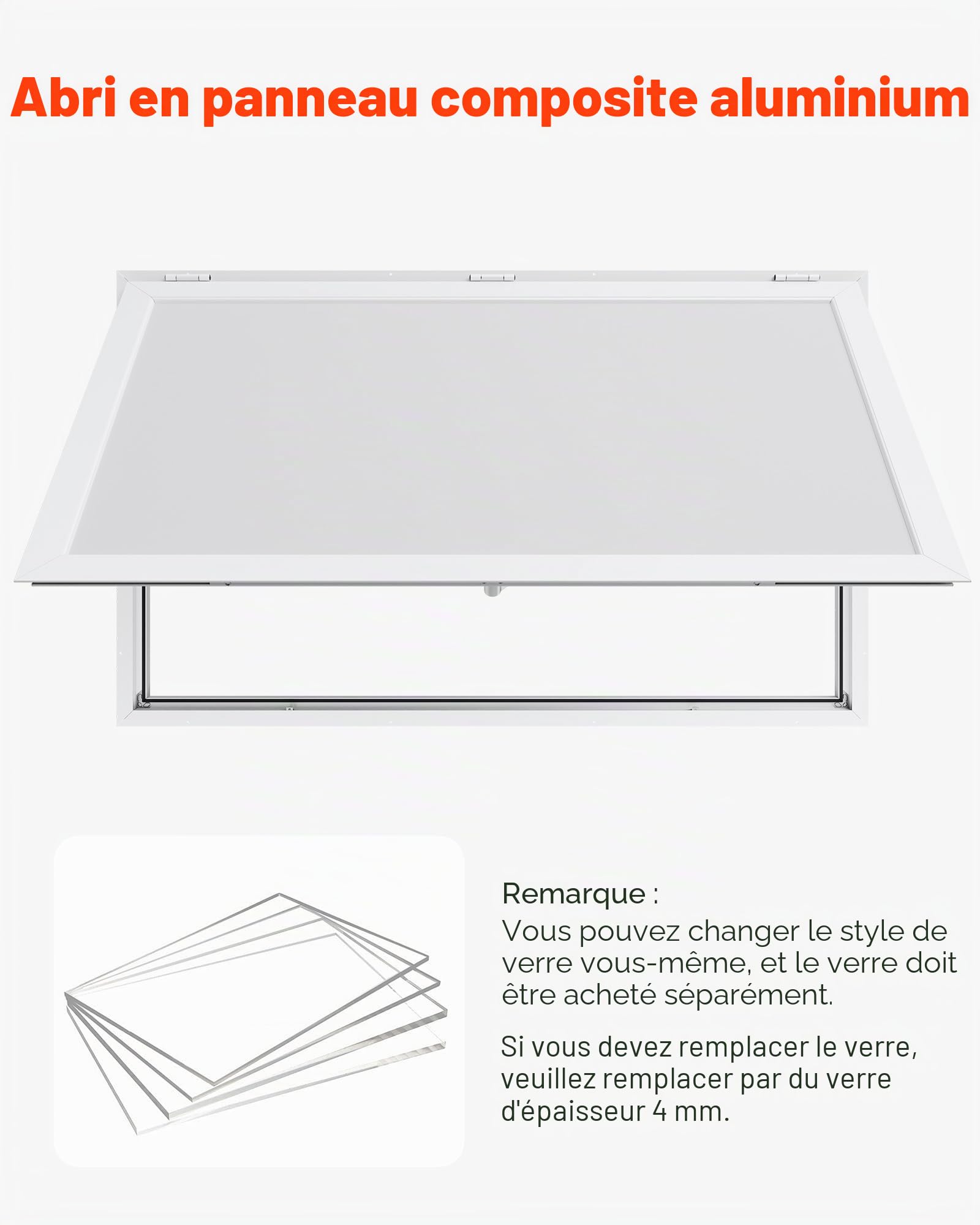 VEVOR Fenêtre de Concession pour Camion Restaurant 152,4x91,5 cm, Fenêtre de Service pour Stand de Vente, Cadre en Alliage d'Aluminium, sans Verre, avec Porte à Auvent et Crochet de Traction