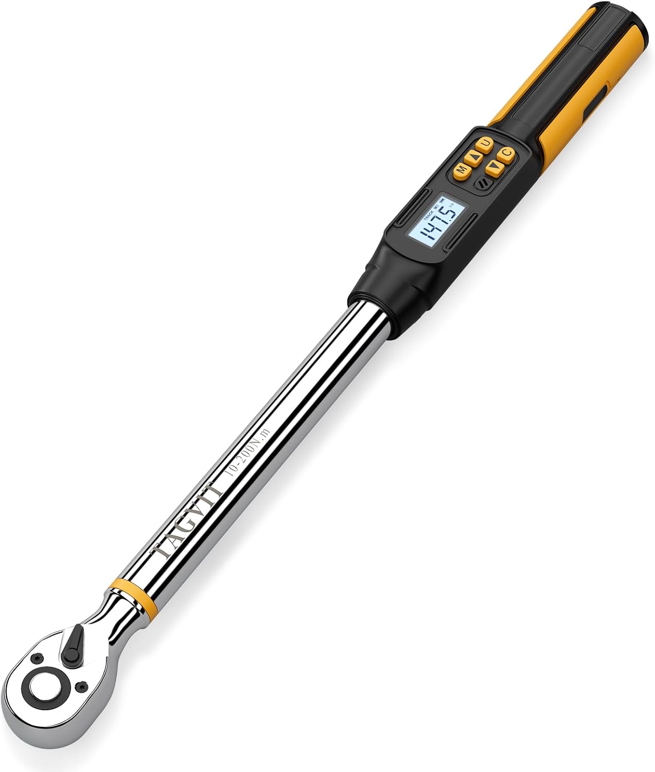Digital Torque Wrench 1/2 Inch Drive, 17.38-147.5Ft-lb/10-200Nm, Electronic Torque Wrench, ±2% High Accuracy with with Preset Value, Data Storage, Buzzer and LED Flash Notification for Car 1/2-Inch 7.38-147.5Ft.lb/10-200Nm