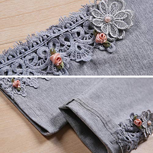 Girls Footless Leggings Lace Bootcut Tights Summer Stockings Pants Ankle Length4