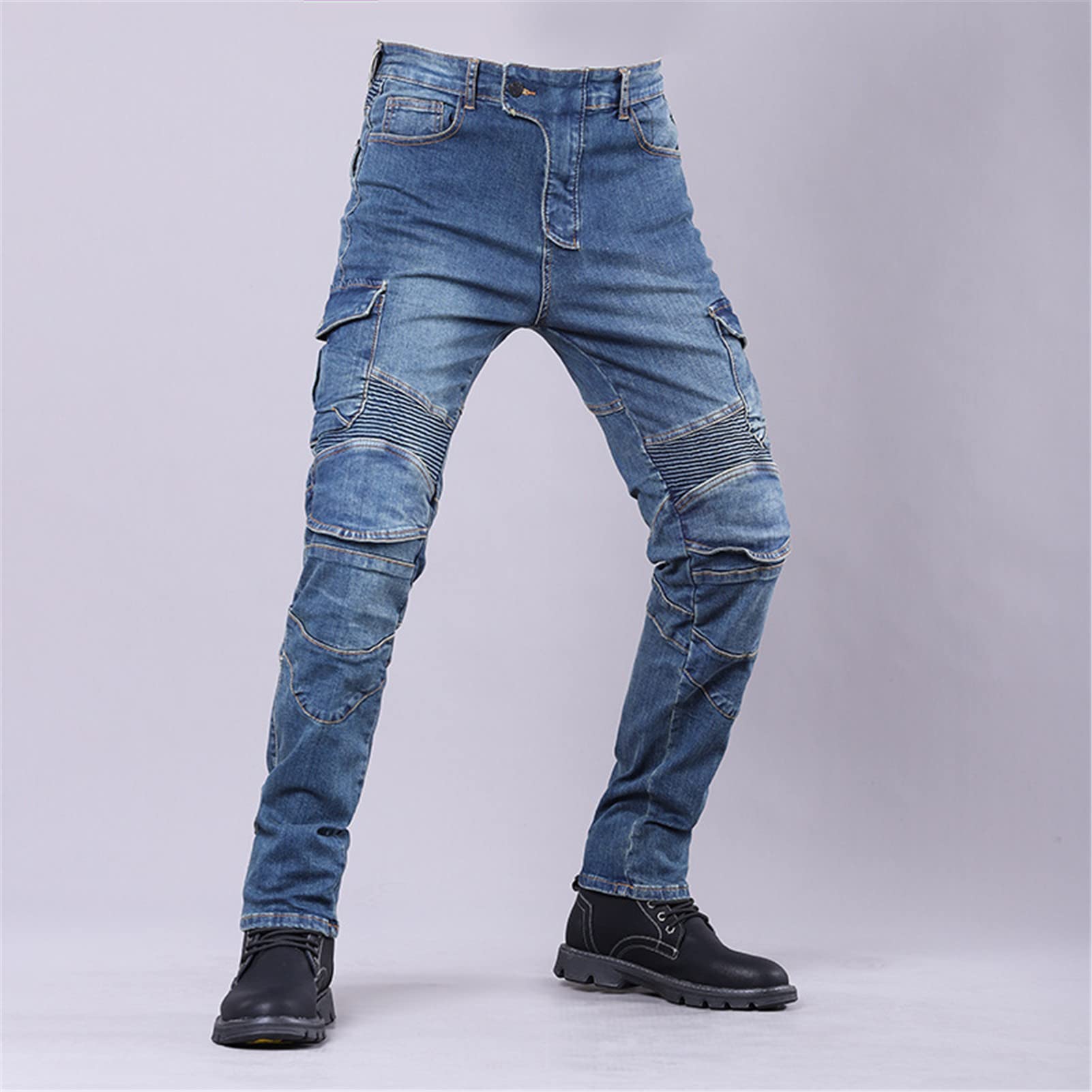 Pantaloni da Motociclista Pantaloni da Motociclista in Denim Jeans da Motociclista con Pannello Elasticizzato Fodera di Protezione in Aramide Pantaloni da Motociclista