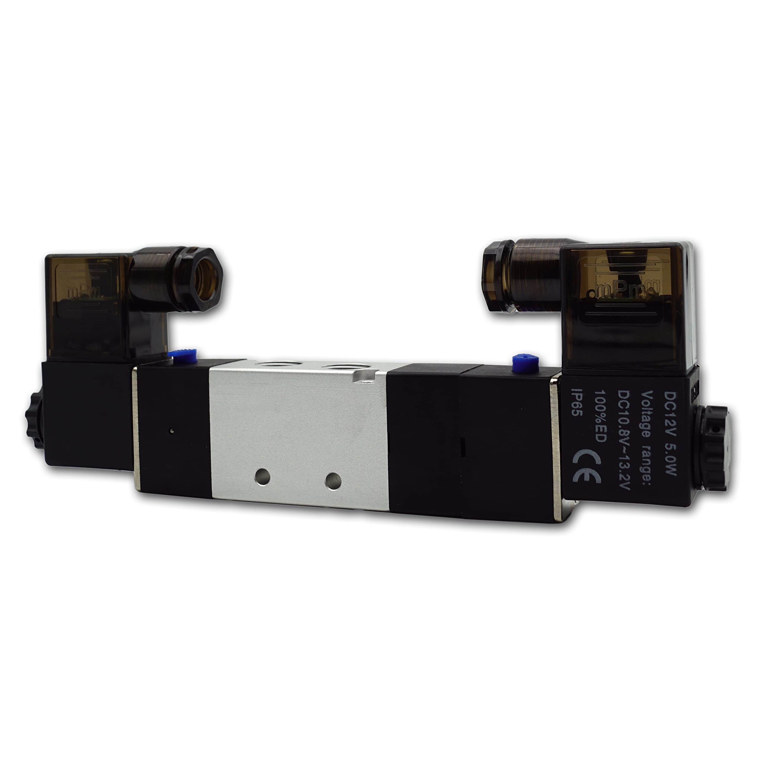 Válvula direccional magnética neumática 5/3 válvula de dirección 1/4" 12 V CC (5/3 vías 1/4" 12 V DC)