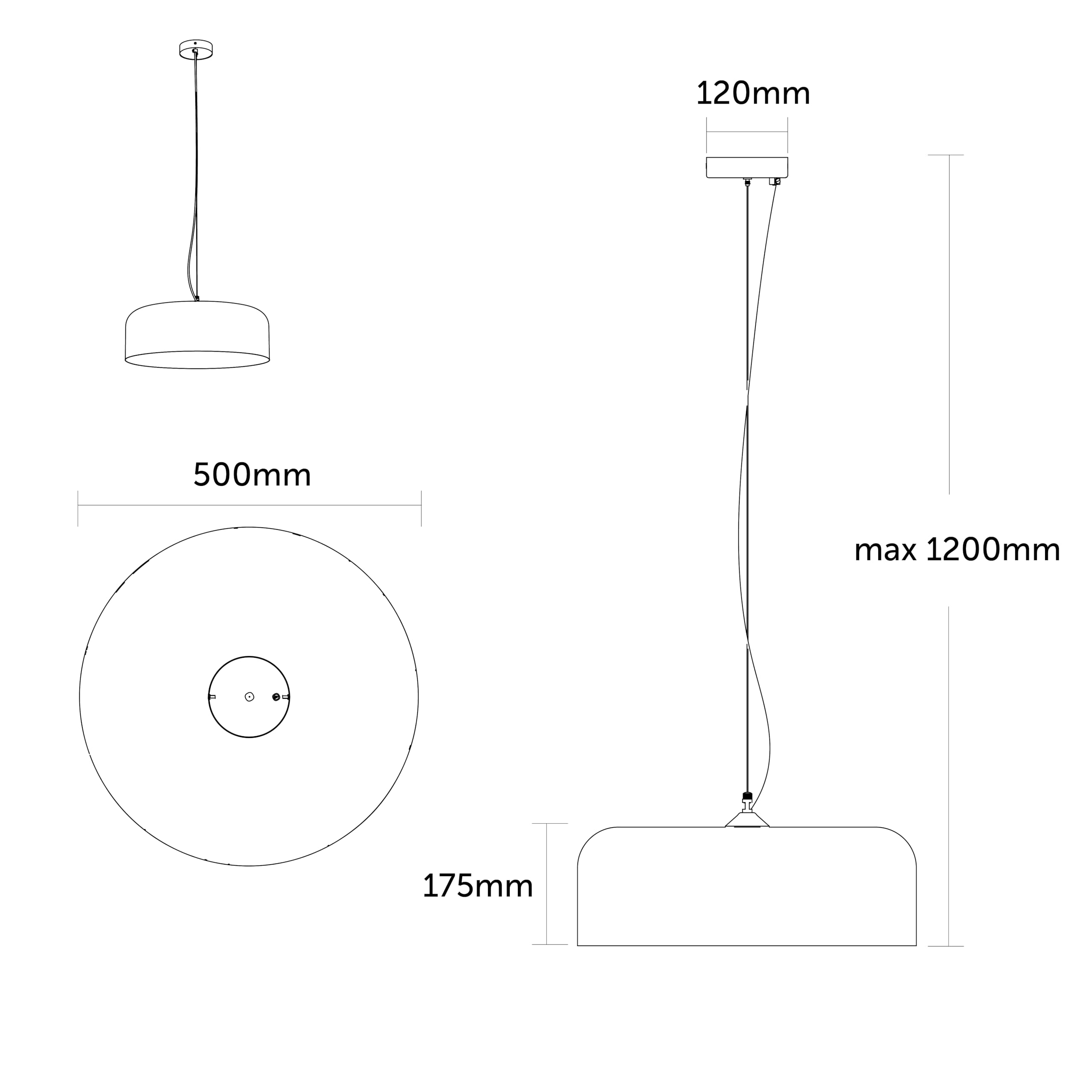 L+ Lampadario a Sospensione Moderno Cilindro in Metallo - Diametro 50cm Attacco E27 - Made in Italy - per Cucina e Soggiorno (Rosso Cowhide, 50cm)