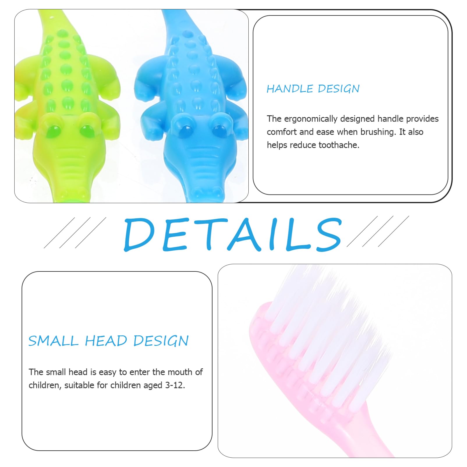 Healeved 3 Set Adorabili Spazzolini Da Denti Per Ragazzi E Ragazze Setole Morbide 3-12 Anni Igiene Orale Per Bambini Set Di Denti Da Cartone Animato 8 Pezzi * 3