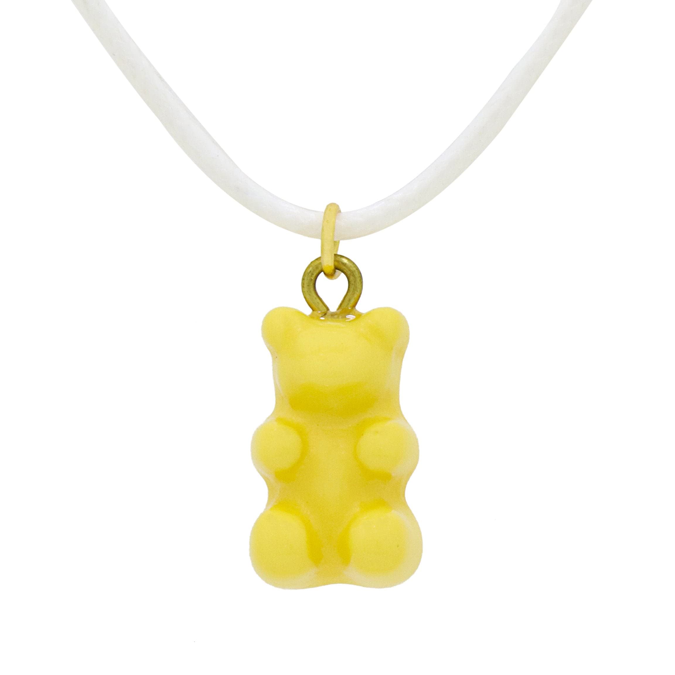 FashionboxLola Gummy Bear Cord Necklace White/Yellow/Gold Plated One Size Yellow