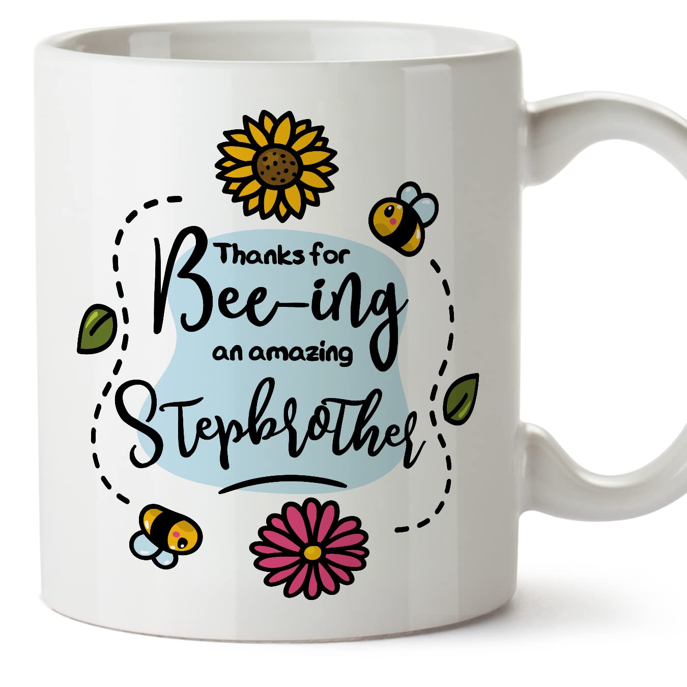 MUGFFINS Stepbrother Mug - in English - Thanks for Beeing Amazing - Funny Gift - Ceramic 11oz Mug