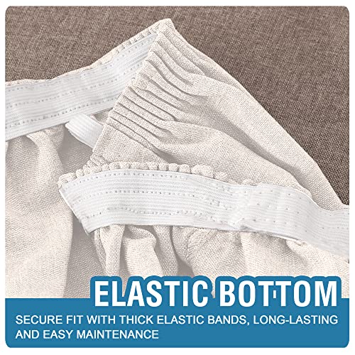 H.versailtex Water Resistant Woven Linen Look Couch Cushion Covers Sofa Cushion Covers For 3 Cushion Couch Individual Seat Cushion Covers Cushion Protector Slipcovers (3 Pack,Ivory) #TOP5