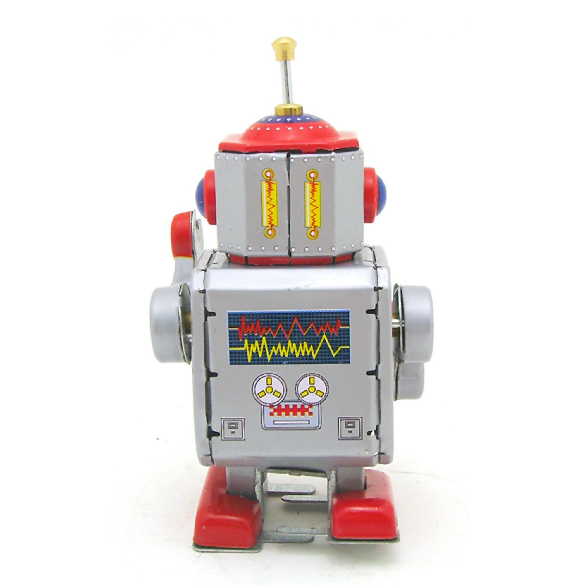 Charmgle Jouet robot à remonter sur mécanisme marchant Alien Batteur Jouets faits à la main Nouveauté Cadeaux d'anniversaire Décoration de la maison Argent