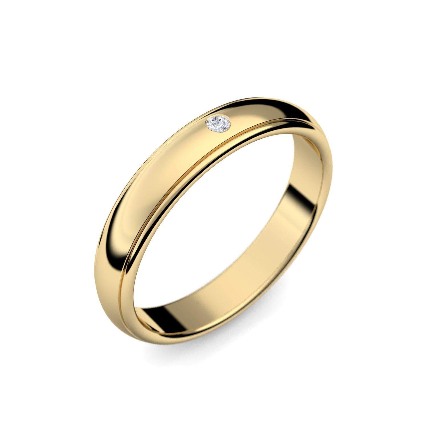 Eheringe Trauringe Gold Set AMOONIC mit Zirkonia Freundschaftsringe
