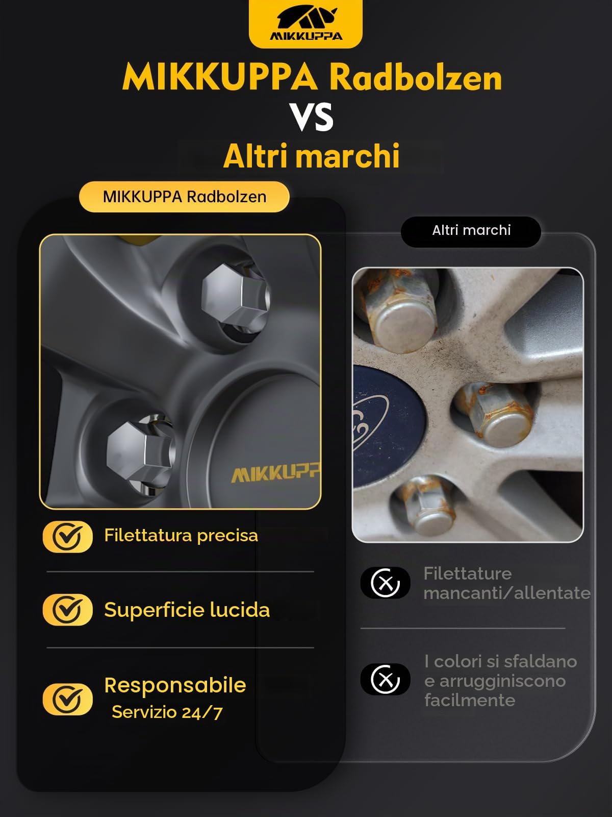 20 bulloni per ruota, M12 x 1,5, lunghezza gambo: 28, anello conico 60°, larghezza chiave 17 mm, argento cromato