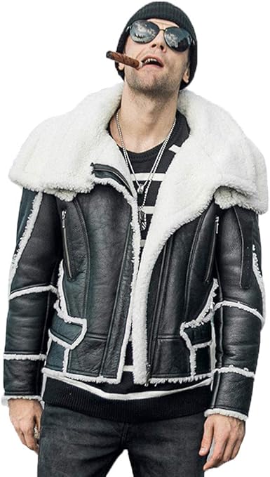 shearling lined coat mens