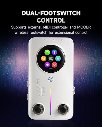 Miniatura 15 de MOOER Prime P1 - Amplificador de auriculares con procesador multiefectos, pedales de bajo con 126 efectos, afinador, amplificador, metrónomo