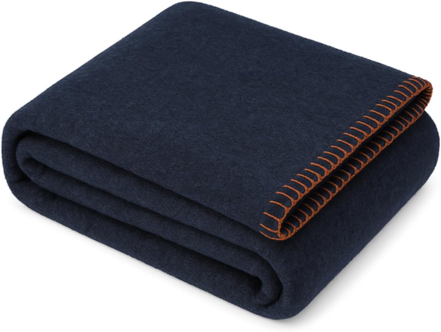 ASR Outdoor 5lb Navy Blue Wool Blanket Camping Survival Gear, 64 x 84 Inches