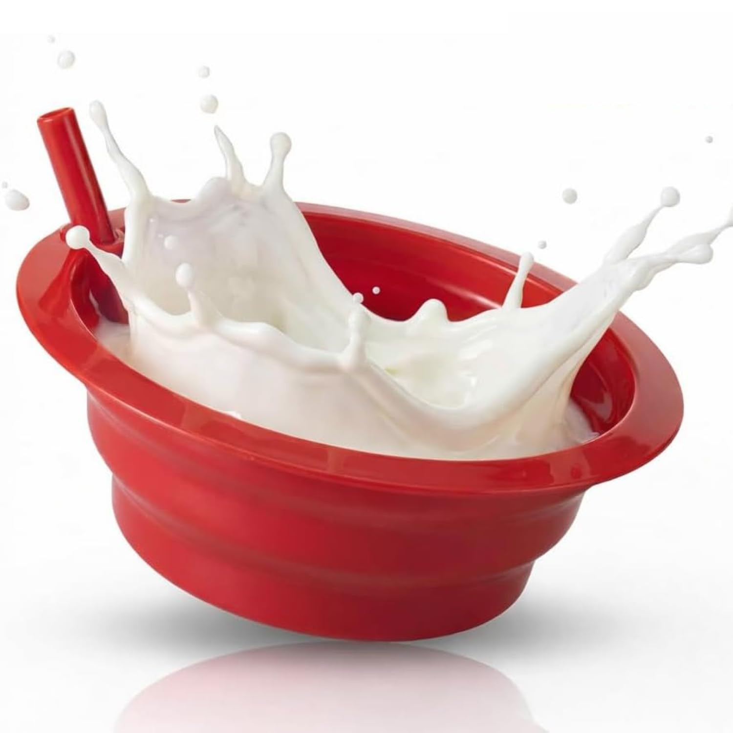 JoyServe Ciotole per cereali con cannucce per bambini - (set da 6 ciotole da 20 once) Ciotole riutilizzabili in plastica senza BPA con cannucce integrate per bambini e neonati