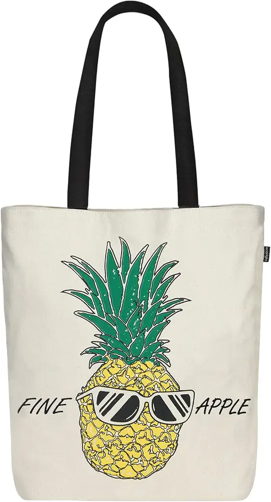 Eco Right Canvas Tote Bags for Women with Zip, College Bag for Girls, 100% Organic Cotton Tote Bag for Shopping, Travel & beach bags for women image 2