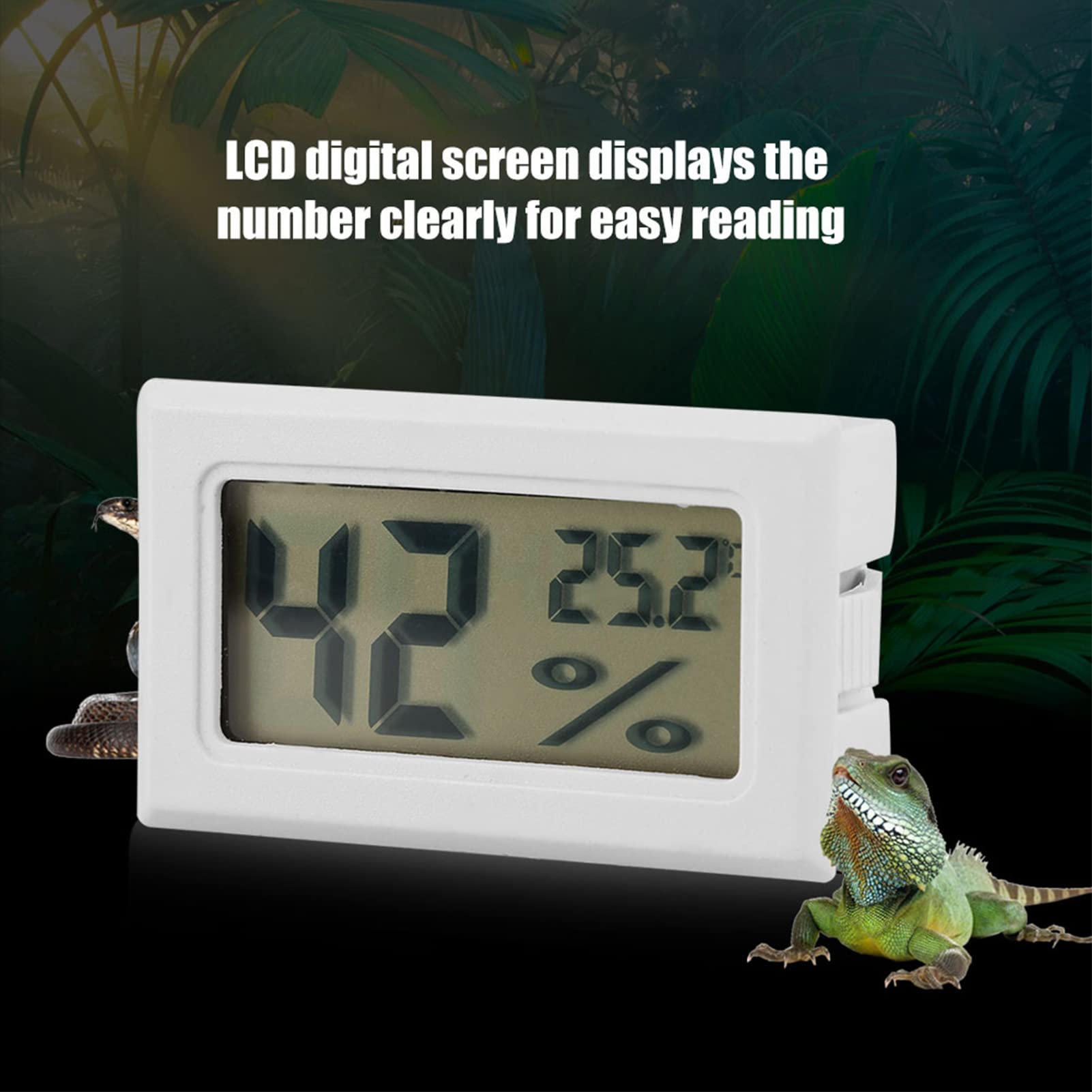 Mini Thermomètre Numérique Hygromètre avec Sonde Externe, Moniteur LCD Numérique Intérieur Extérieur Température Humidité Mètre Jauge pour Reptiles Terrarium Animal de Compagnie