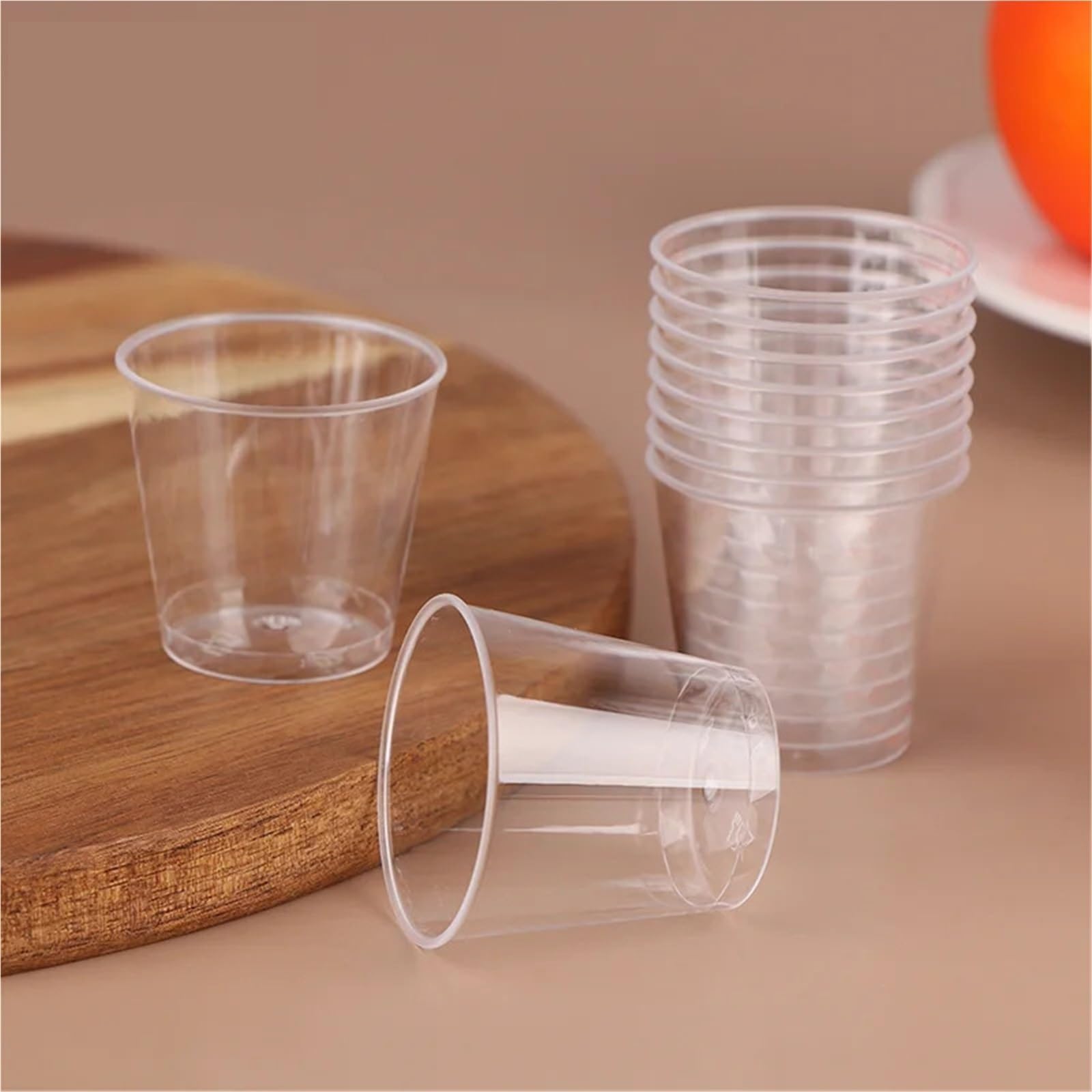 100 Stück 30 ml transparenter Mini-Kunststoffbecher für Party & mehr | Picknick im Freien, Geburtstag, Küche, Party, Schnapsgläser, Gelee-Becher, Geschirr, Verkostung