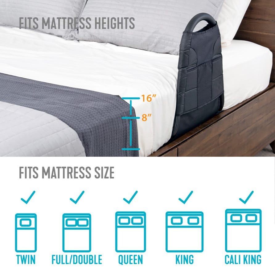 Able Life Bedside Mighty Rail, Padded Rail with Organizer Pouch for Seniors, Travel-Friendly Design Fits Most King, Queen, Full, and Twin Beds 4 Able Life Bedside Mighty Rail, Padded Rail with Organizer Pouch for Seniors, Travel-Friendly Design Fits Most King, Queen, Full, and Twin Beds - Image 5