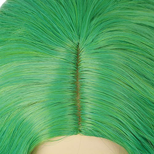 Image of BERON Green Wigs for Women Short Curly Bob Wavy Wig Girls Ombre Green 14 inch Body Wave Shoulder Length Hair Wig Heat Resistant Synthetic Halloween Cosplay Daily Party Wigs