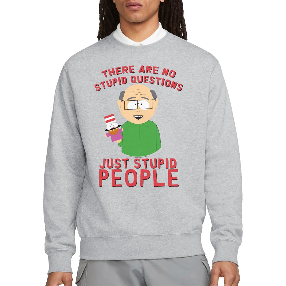 South Park No Stupid Questions Crew Sweatshirt, Athletic Heather, XX-Large