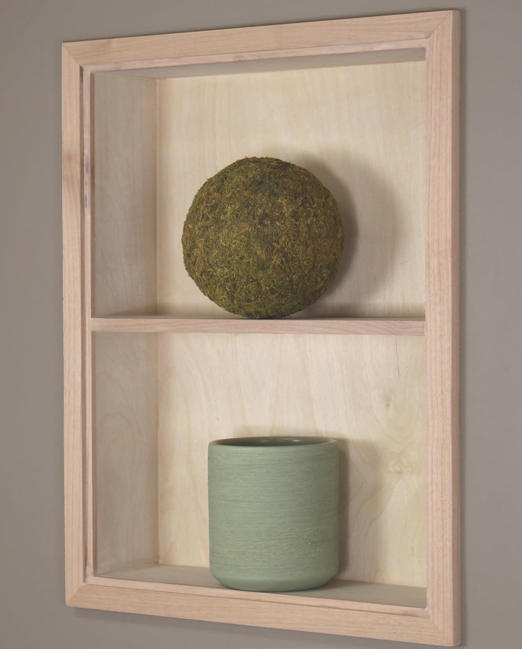 14x18 Sloane Recessed Wall Niche Medicine Cabinet Replacement, In the Wall Bathroom Cabinet Insert Shelf/Shelves, Made in North America, REAL WOOD, NO MDF, Unfinished Plain Back