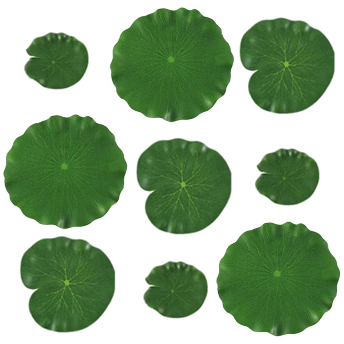 WKRTDY 9-teiliges Künstliches Lotusblatt-Set – 10/18/20 Cm – Grüne Seerosenblätter Für Teich & Pool – Schwimmende Deko