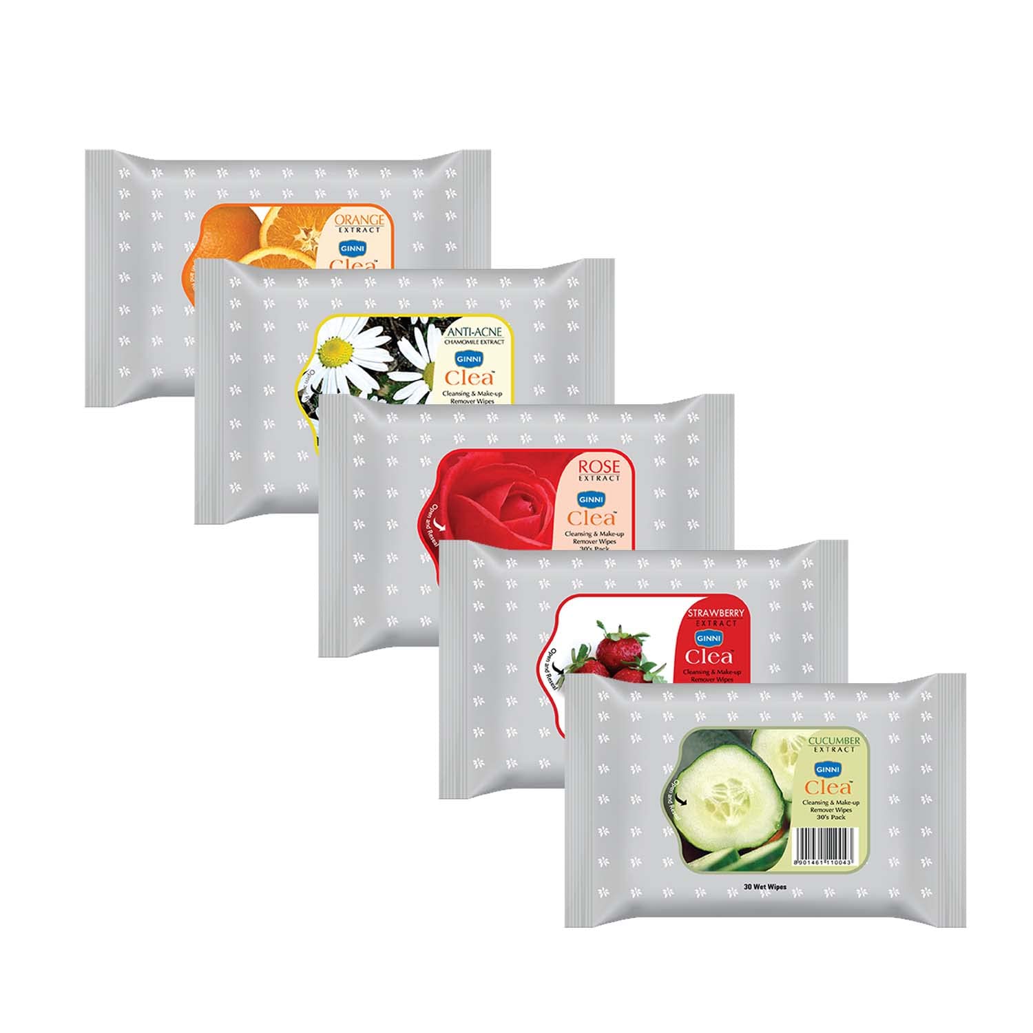 GINNI Clea Cleansing & Makeup Remover Wipes with Different Goodness for Men and Women (Pack of 5)-image-46